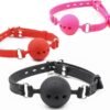 Safe and Comfortable Soft Silicone Mouth Ball with Breathing Holes Adult Products cb5feb1b7314637725a2e7: L Black|L Pink|L Red|M Black|M Pink|M Red|S Black|S Pink|S Red