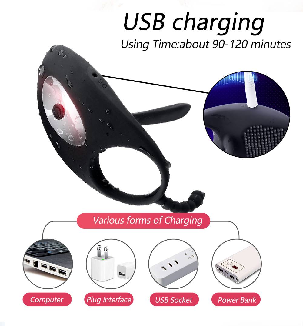 Black Design Wireless Penis Ring