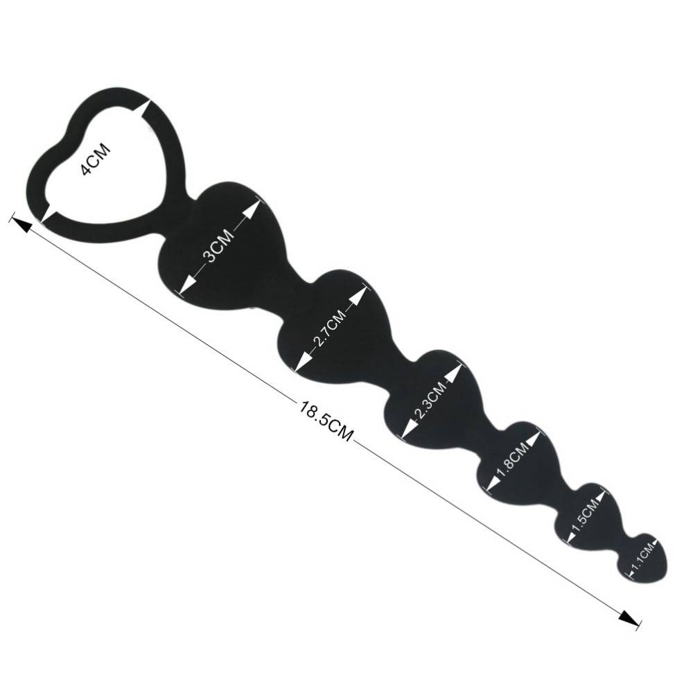 Anal Plug Beads in Shape of Heart Adult Products cb5feb1b7314637725a2e7: Black|Purple