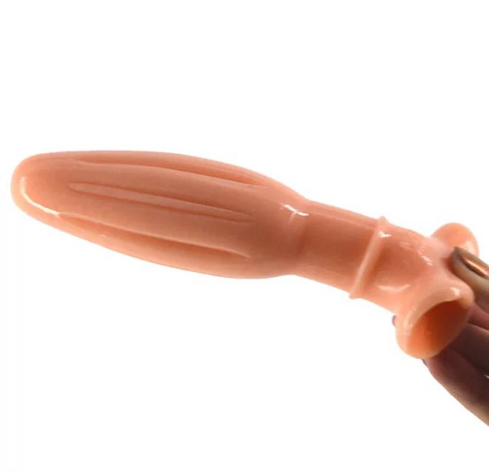 Long Silicone Anal Plug Adult Products cb5feb1b7314637725a2e7: Beige|Black|Purple