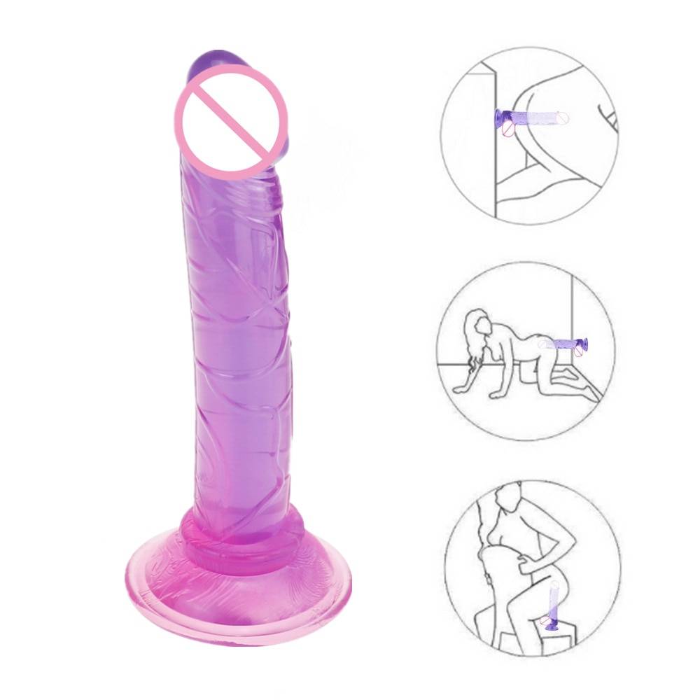 Realistic Silicone Dildo in Multiple Colors Adult Products cb5feb1b7314637725a2e7: Black|Blue|Pink|Purple