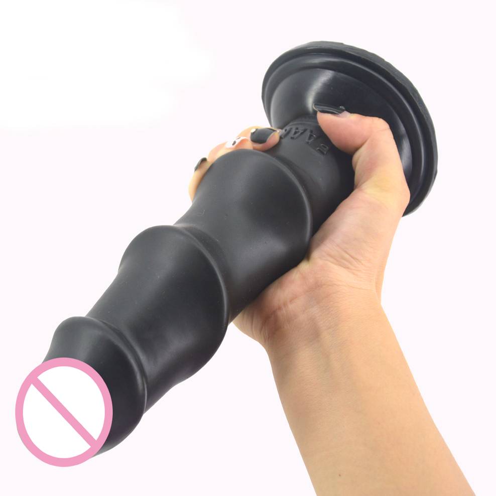 Extra Large Size Ribbed Silicone Dildo Adult Products cb5feb1b7314637725a2e7: Black|Flesh|Pink