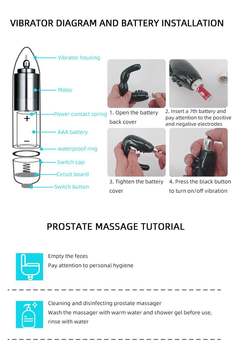 Black Design 2 in 1 Anal Vibrator