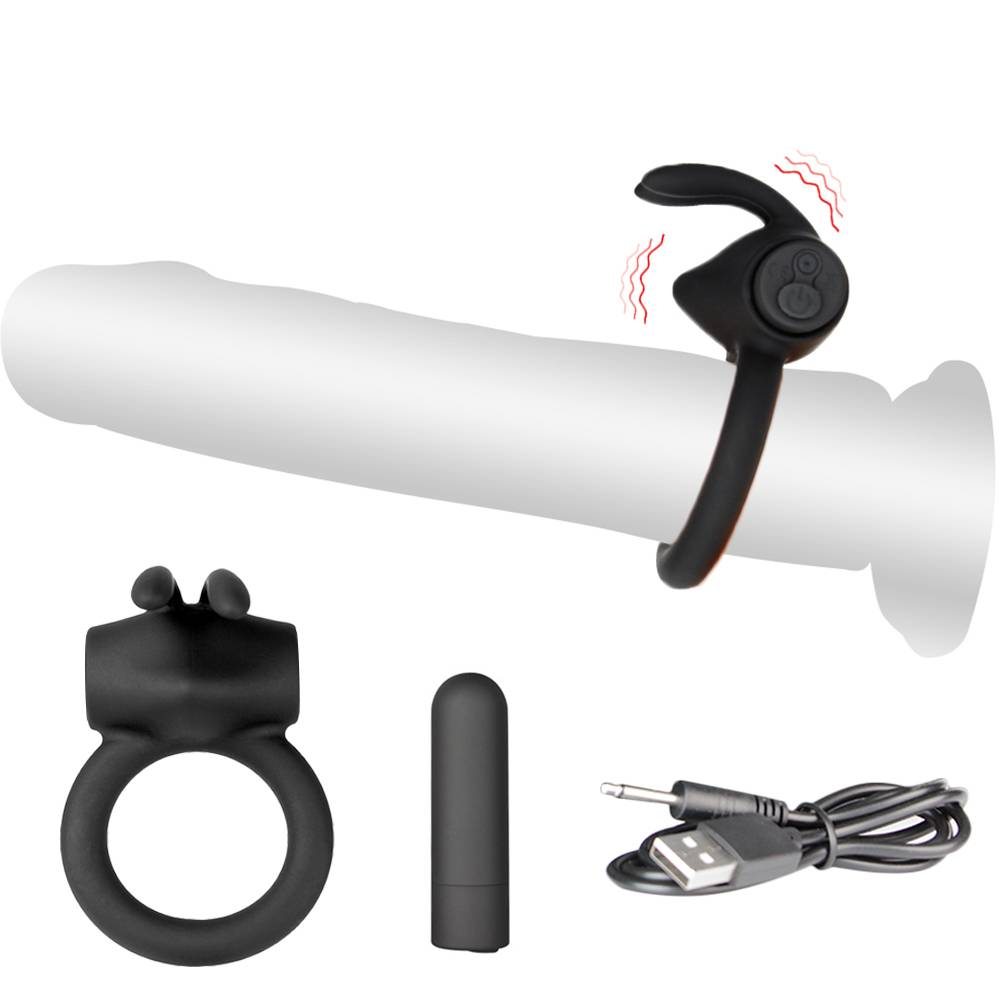 USB Charging Men’s Vibrating Cock Ring Adult Products