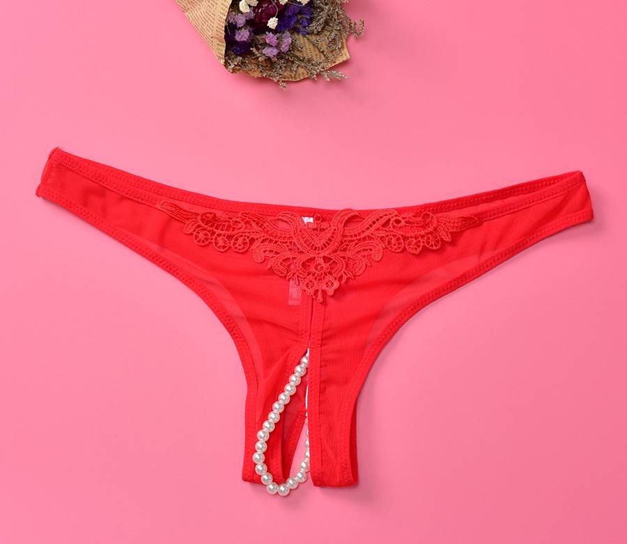 Sexy Crotchless Panties with Pearls Adult Products cb5feb1b7314637725a2e7: Black|Purple|Red|Skin|White