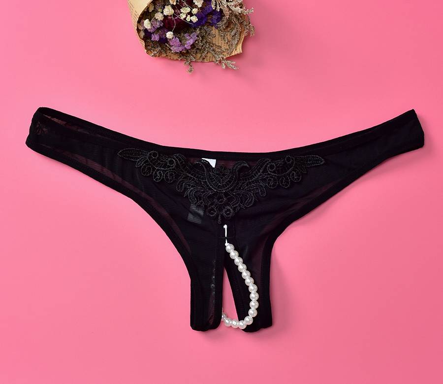 Sexy Crotchless Panties with Pearls Adult Products cb5feb1b7314637725a2e7: Black|Purple|Red|Skin|White