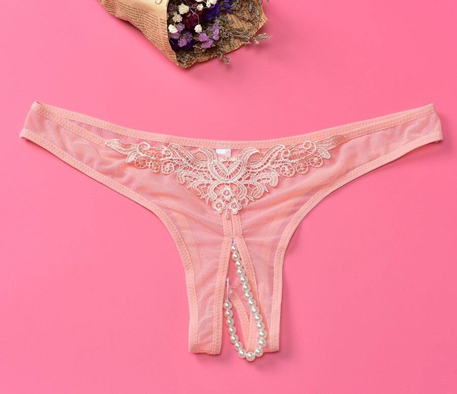 Sexy Crotchless Panties with Pearls Adult Products cb5feb1b7314637725a2e7: Black|Purple|Red|Skin|White