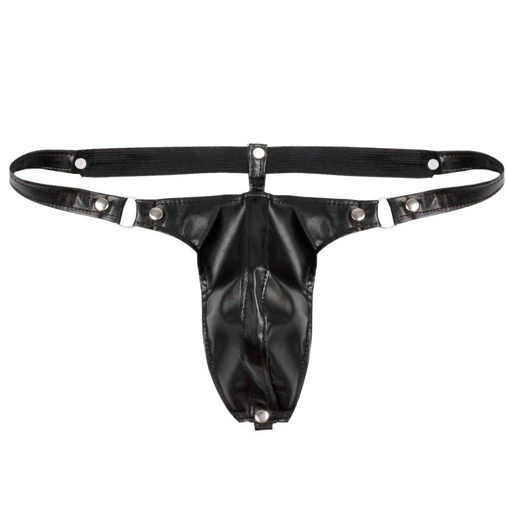 Cute Erotic Low-Rise Leather Men’s Thongs Adult Products 6f6cb72d544962fa333e2e: L|M|XL