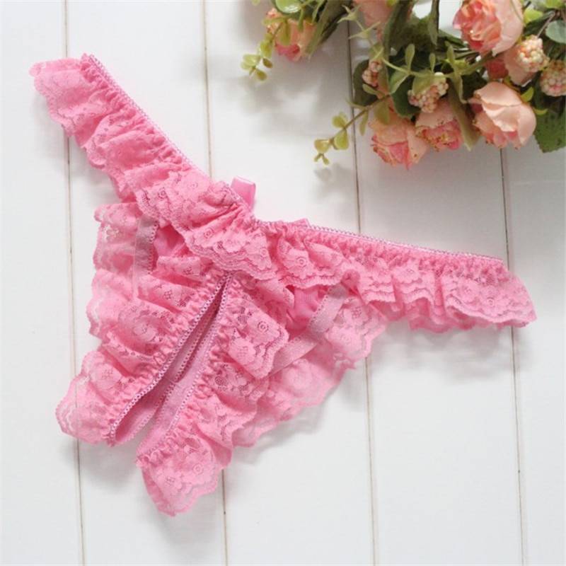 Lace Open Crotch Thongs Adult Products cb5feb1b7314637725a2e7: Black|Pink|Red|Rose Red|White