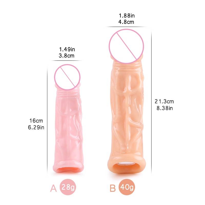 Naturalistic Reusable Penis Sleeve Adult Products cb5feb1b7314637725a2e7: L Flesh|S Pink|S Transparent