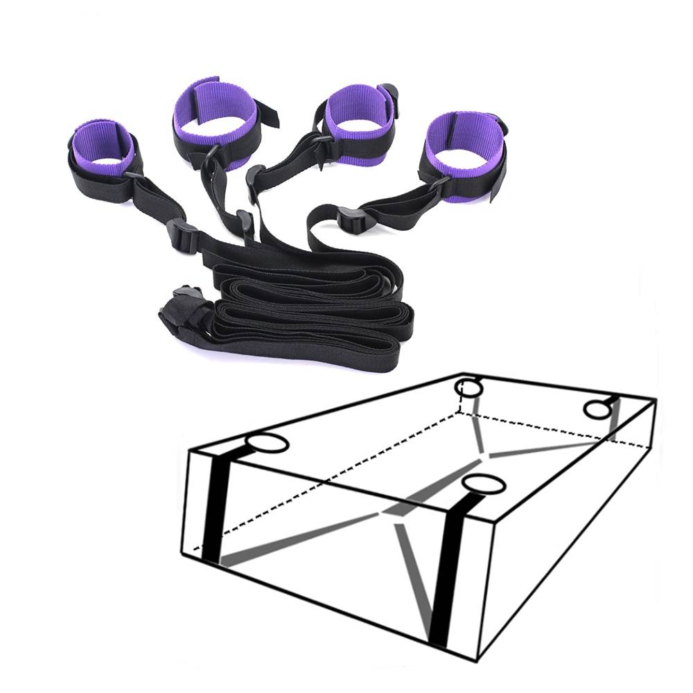 Leather Rope with Soft Fur Adult Bed Game Adult Products cb5feb1b7314637725a2e7: Black|Black Bondage Set|Purple|Purple Bondage Set