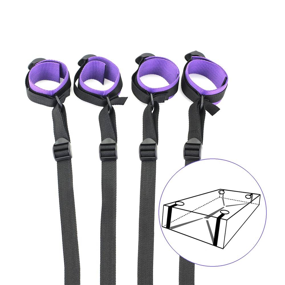 Leather Rope with Soft Fur Adult Bed Game Adult Products cb5feb1b7314637725a2e7: Black|Black Bondage Set|Purple|Purple Bondage Set
