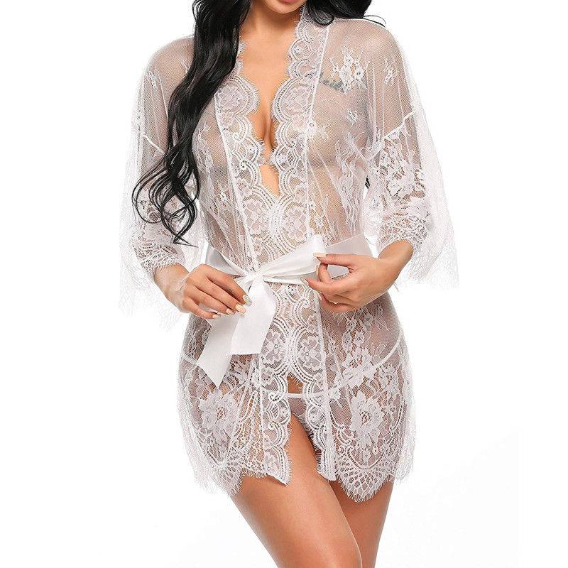 Women’s Sexy Lace-Trim Robe and Panties Set Adult Products Women’s Sexy Lace-Trim Robe and Panties Set Adult Products cb5feb1b7314637725a2e7: Black|Red|White