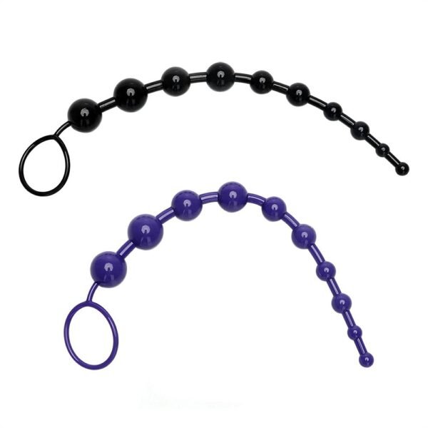 11 inch Long Silicone Anal Beads Adult Products cb5feb1b7314637725a2e7: Black|Purple