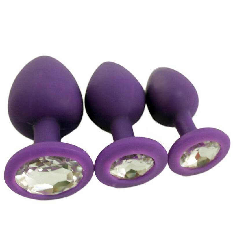 Cute Ergonomic Crystal Silicone Anal Plugs Set