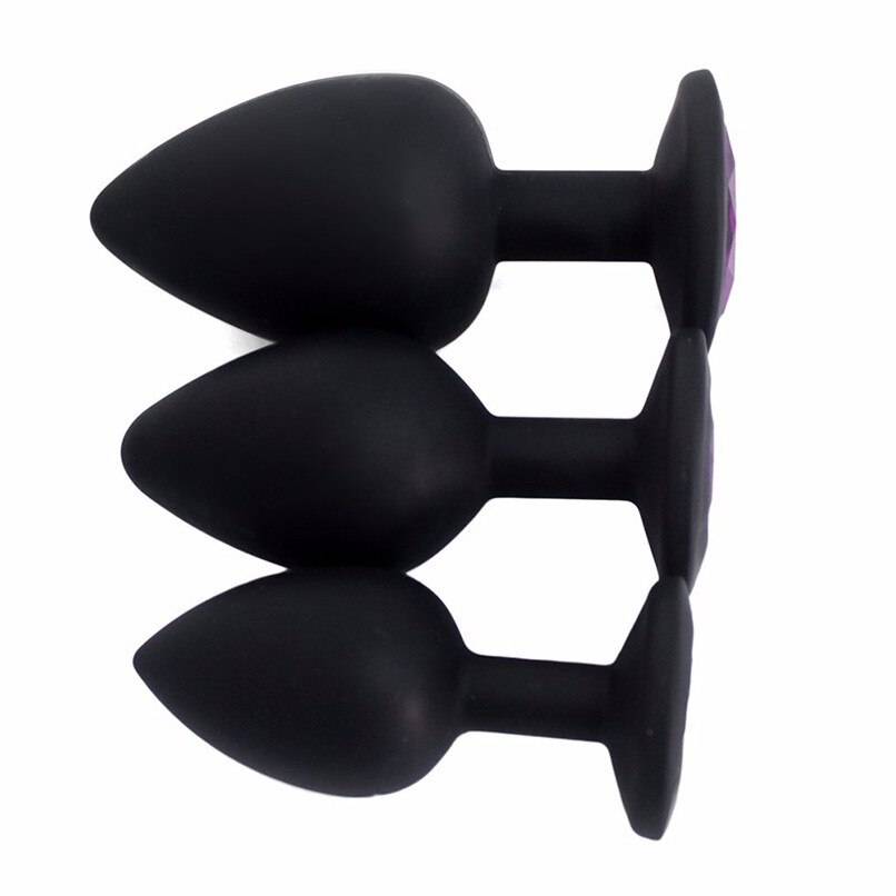 Cute Ergonomic Crystal Silicone Anal Plugs Set
