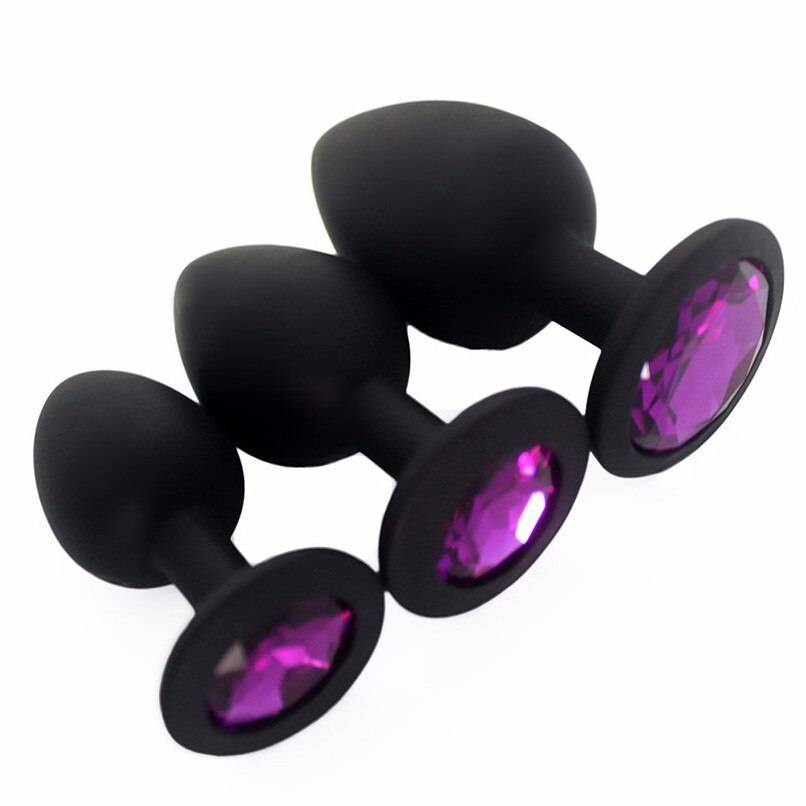 Cute Ergonomic Crystal Silicone Anal Plugs Set