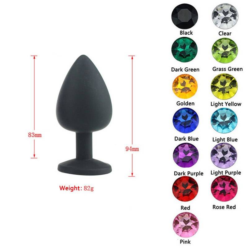 Cute Ergonomic Crystal Silicone Anal Plugs Set