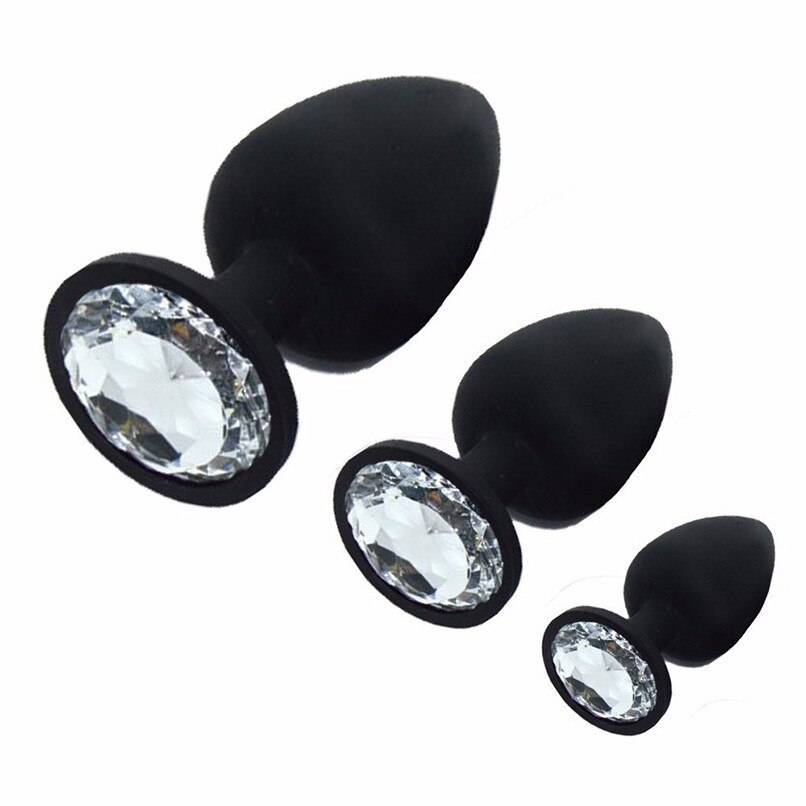Cute Ergonomic Crystal Silicone Anal Plugs Set