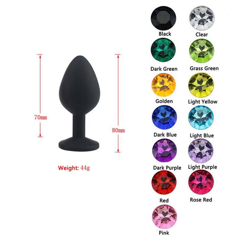 Cute Ergonomic Crystal Silicone Anal Plugs Set