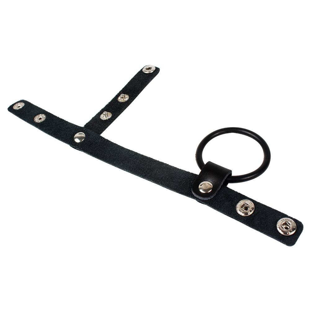 Cute Convenient Adjustable Leather Penis Ring Adult Products cb5feb1b7314637725a2e7: Black