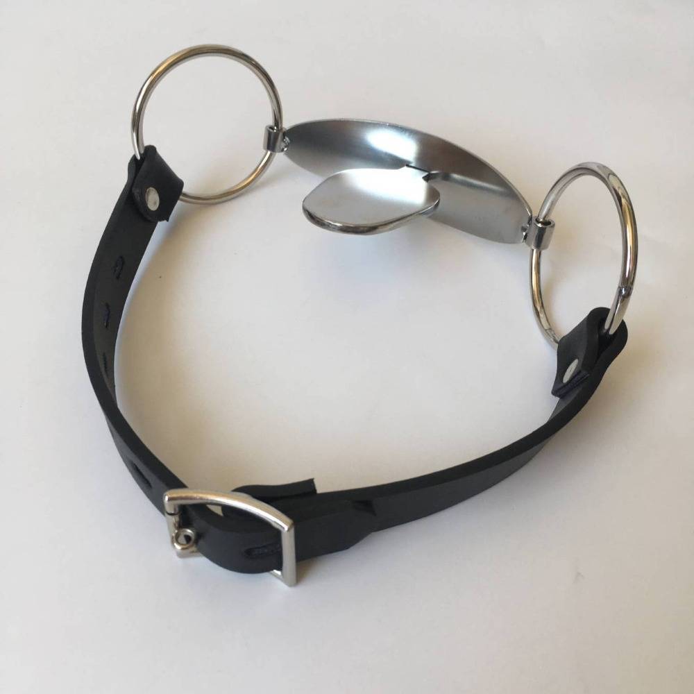 Cute Restrictive Leather Stainless Steel Mouth Gag