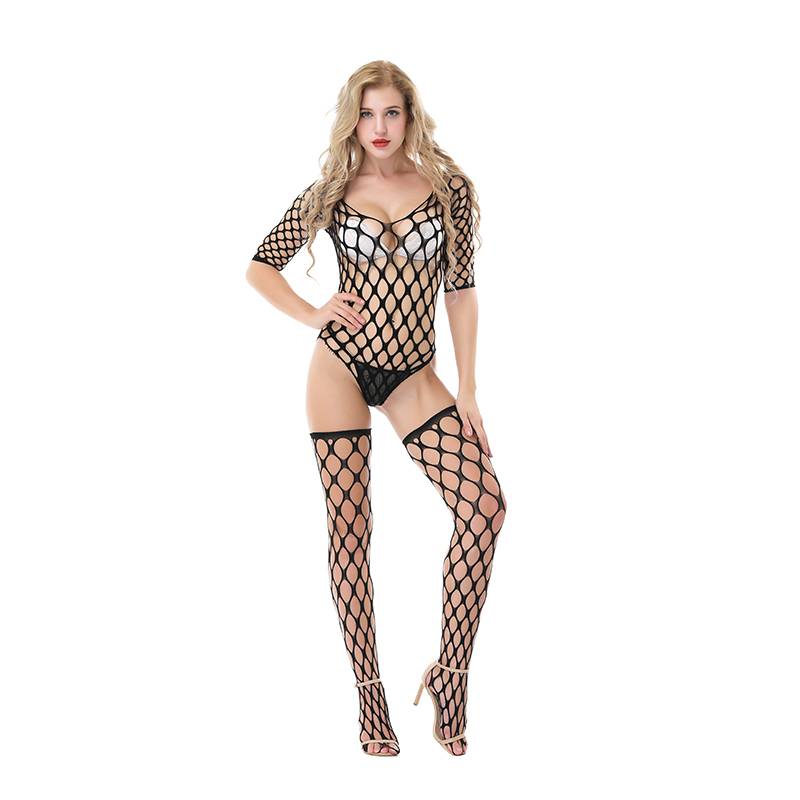 Women’s Fishnet Bodysuit and Stockings Set Adult Products