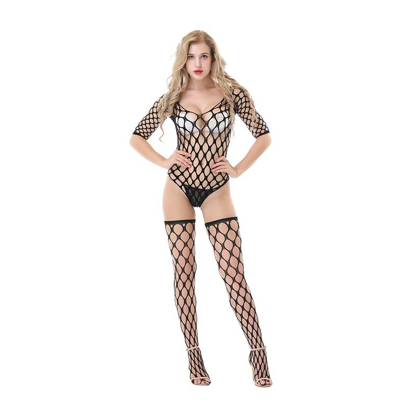Women’s Fishnet Bodysuit and Stockings Set Adult Products