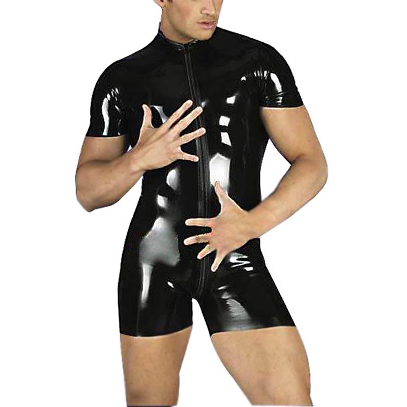 Sexy Men’s Latex Bodysuit Adult Products cb5feb1b7314637725a2e7: Black