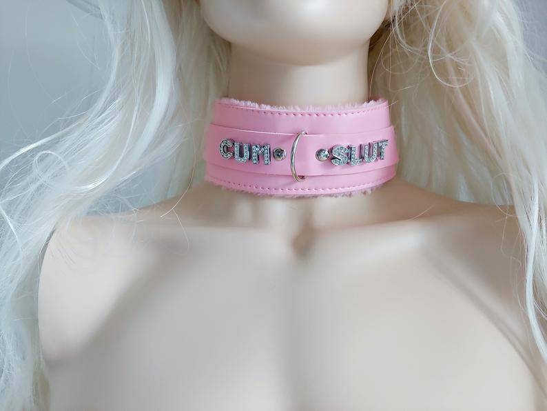 BDSM Rhineston Collar in Pink Color