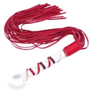 Leather Whip with Glass Handle Adult Products Sex Toys For Couple Sex Toys For Lesbians cb5feb1b7314637725a2e7: Black|Red
