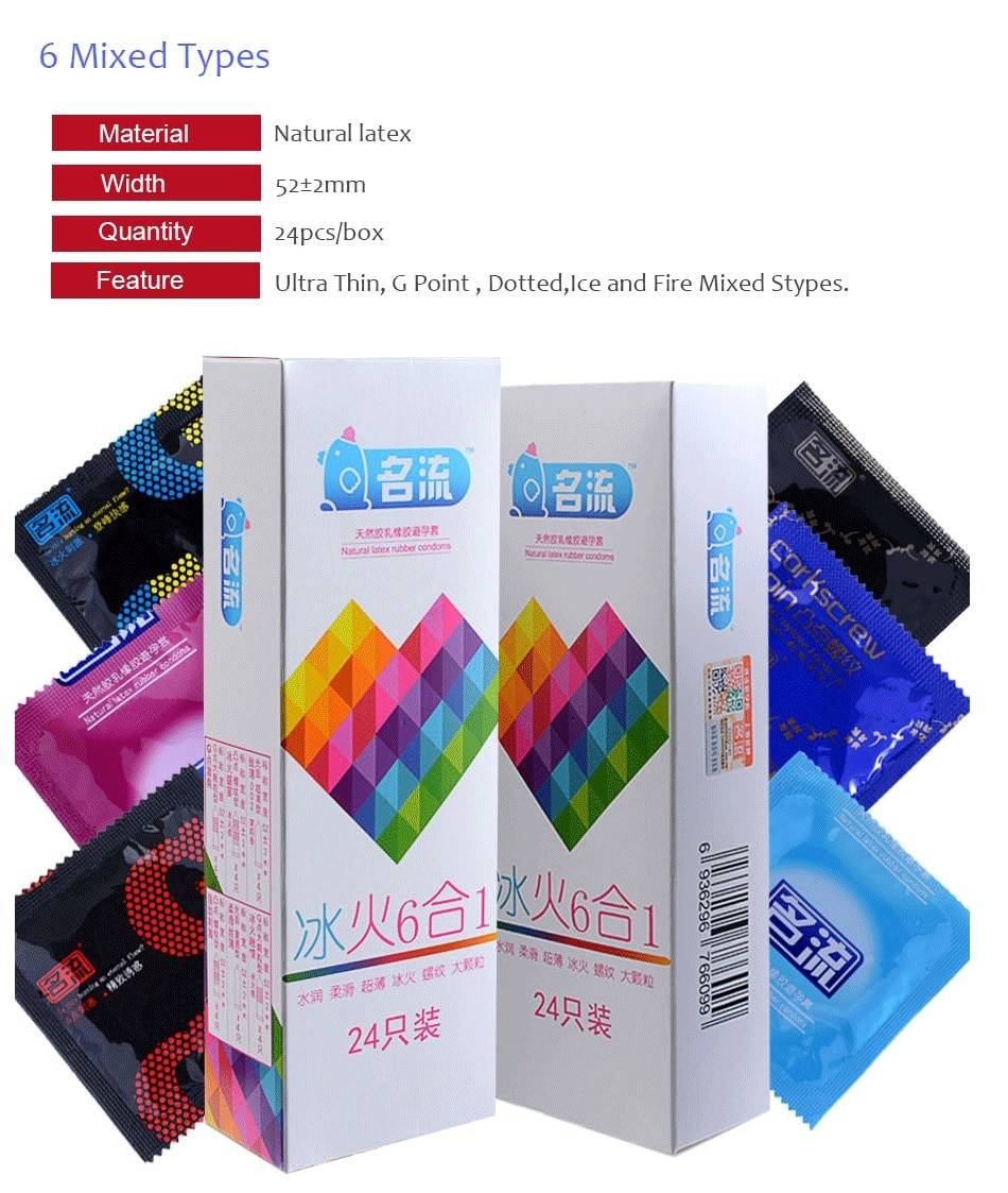 6 Mixed Types Condoms 96 Pcs Set