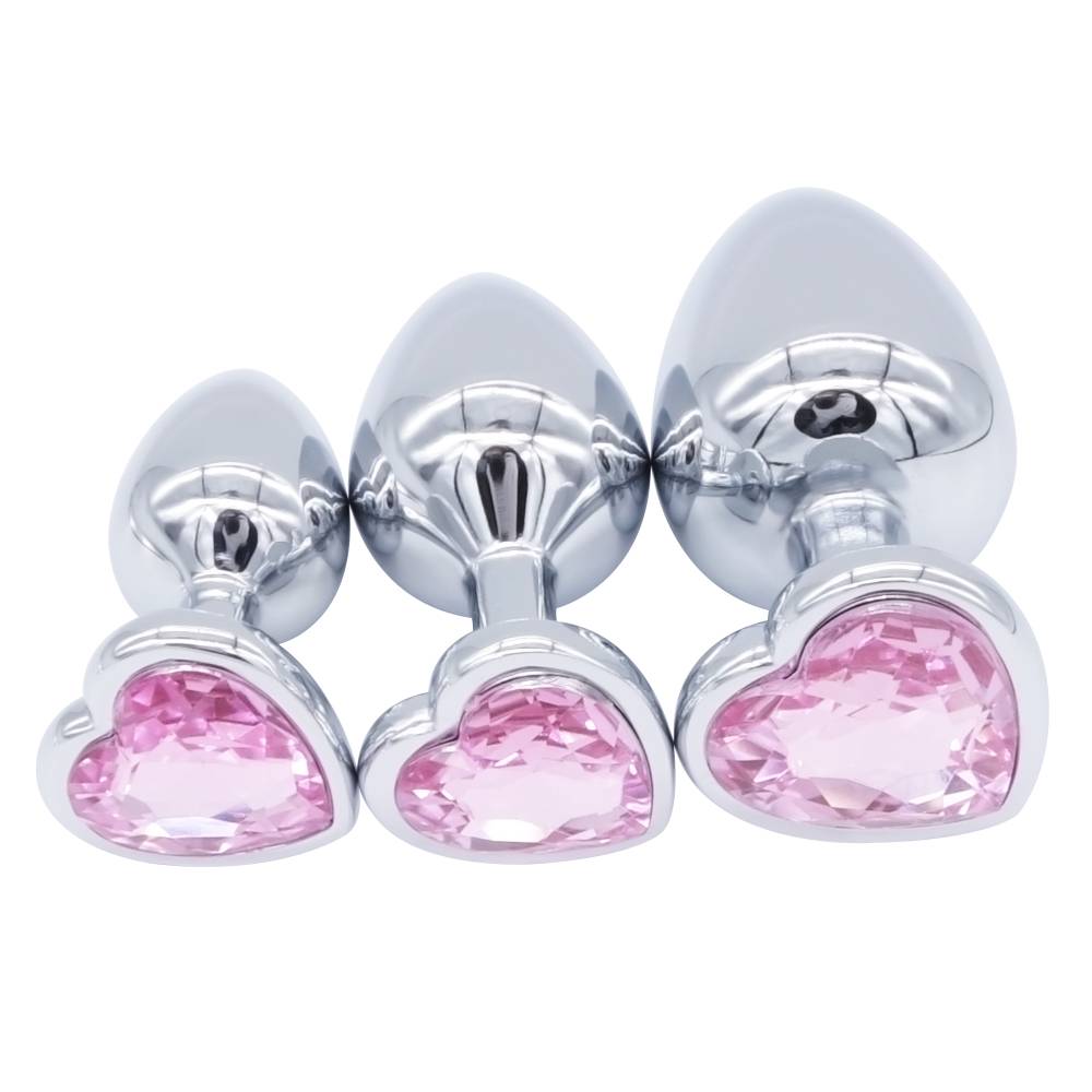 Crystal Heart Shaped Anal Plugs 3 pcs Sets