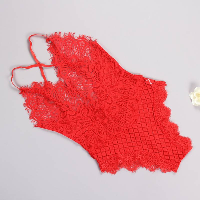 Cute Breathable Floral Lace Women's Bodysuit