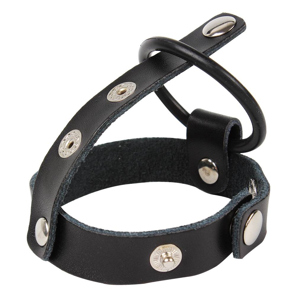 Cute Convenient Adjustable Leather Penis Ring Adult Products cb5feb1b7314637725a2e7: Black