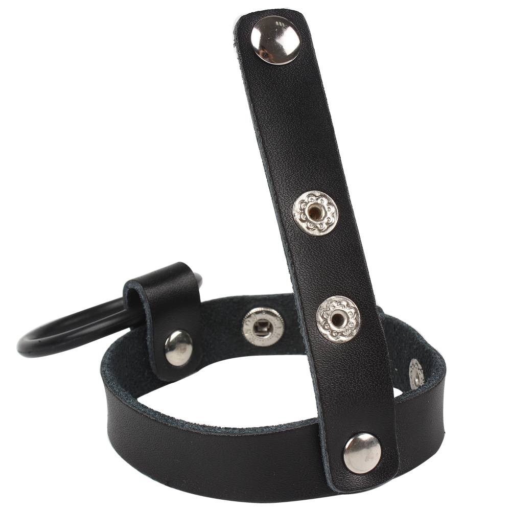 Cute Convenient Adjustable Leather Penis Ring Adult Products cb5feb1b7314637725a2e7: Black