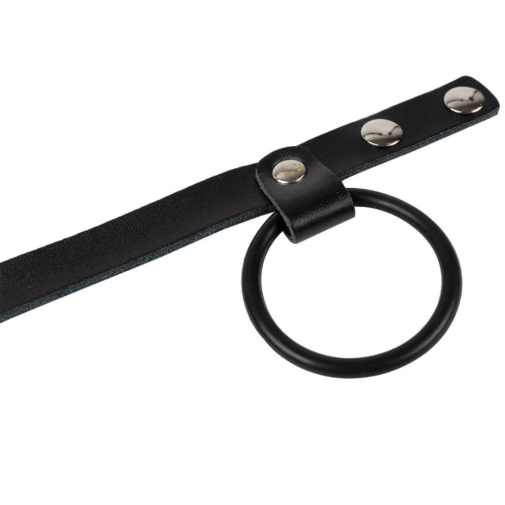 Cute Convenient Adjustable Leather Penis Ring Adult Products cb5feb1b7314637725a2e7: Black