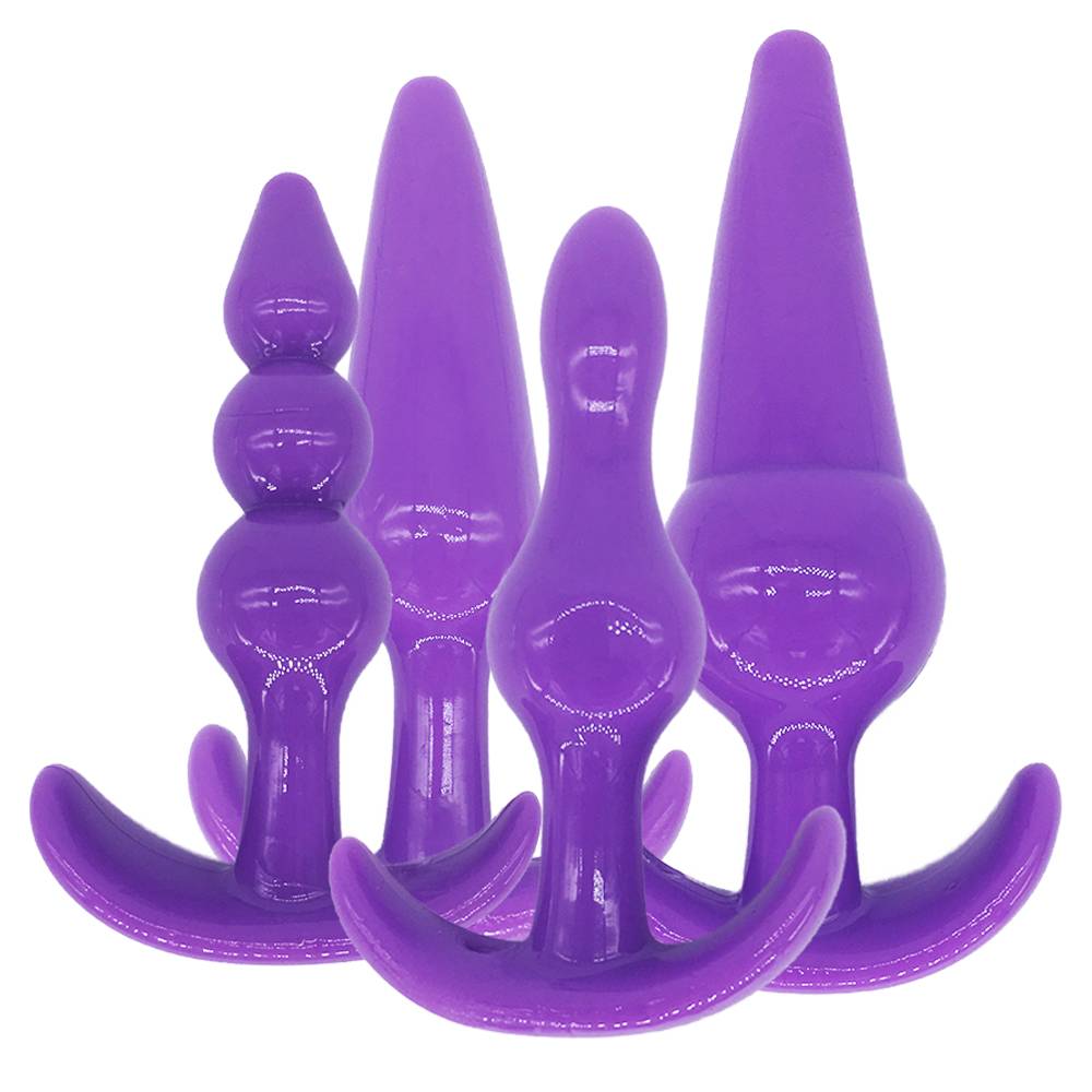 Cute Ergonomic Soft Silicone Anal Plugs Set Adult Products cb5feb1b7314637725a2e7: Mix|Pink|Purple