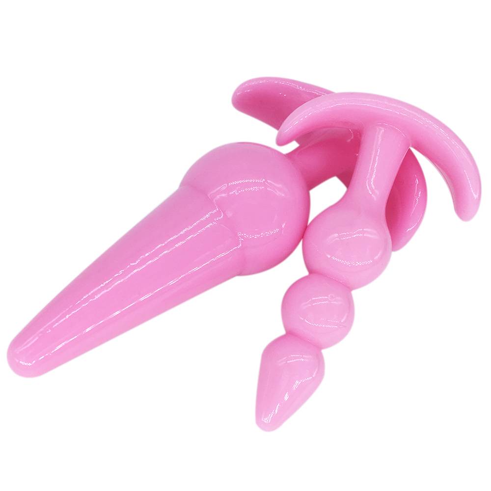 Cute Ergonomic Soft Silicone Anal Plugs Set Adult Products cb5feb1b7314637725a2e7: Mix|Pink|Purple