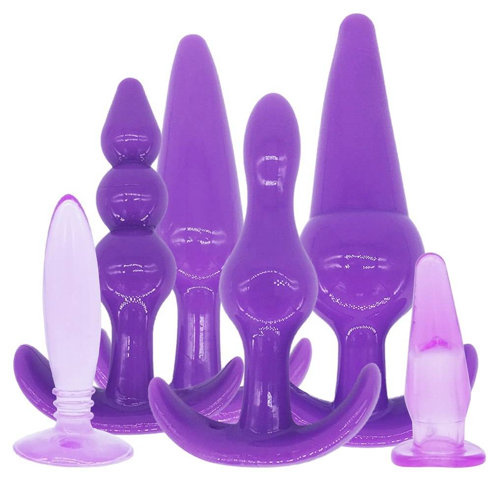 Cute Ergonomic Soft Silicone Anal Plugs Set Adult Products cb5feb1b7314637725a2e7: Mix|Pink|Purple