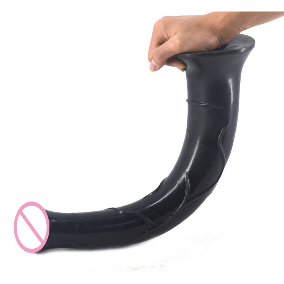 Cute Extra-Long Ergonomic Flexible Rubber Dildo Adult Products cb5feb1b7314637725a2e7: Black|flesh color|Purple