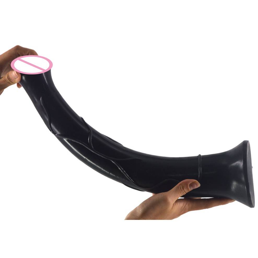 Cute Extra-Long Ergonomic Flexible Rubber Dildo Adult Products cb5feb1b7314637725a2e7: Black|flesh color|Purple