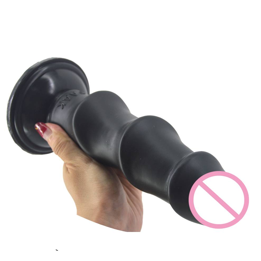 Extra Large Size Ribbed Silicone Dildo Adult Products cb5feb1b7314637725a2e7: Black|Flesh|Pink