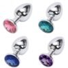 Metal Unisex Anal Plug with Crystal Adult Products 6f6cb72d544962fa333e2e: 1 x Medium|1 x Small