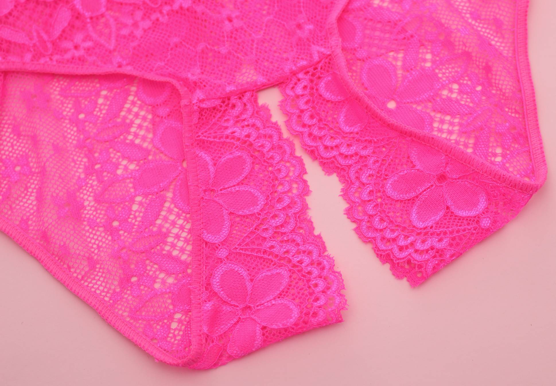 Open Crotch Floral Lace Panties