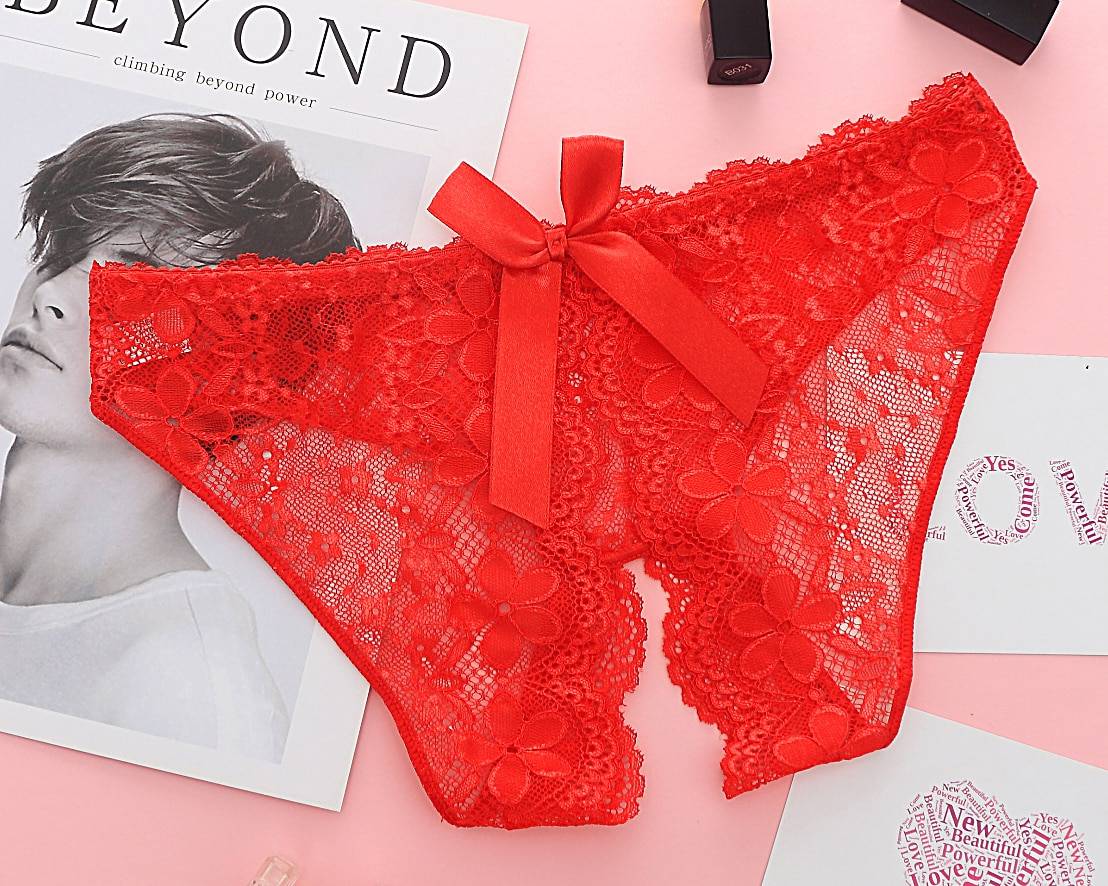 Open Crotch Floral Lace Panties Adult Products cb5feb1b7314637725a2e7: Black|Green|Navy Blue|Orange|Red|Rose Red|White