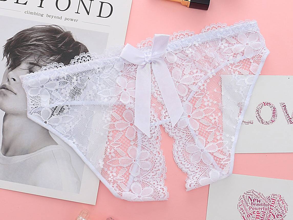 Open Crotch Floral Lace Panties Adult Products cb5feb1b7314637725a2e7: Black|Green|Navy Blue|Orange|Red|Rose Red|White