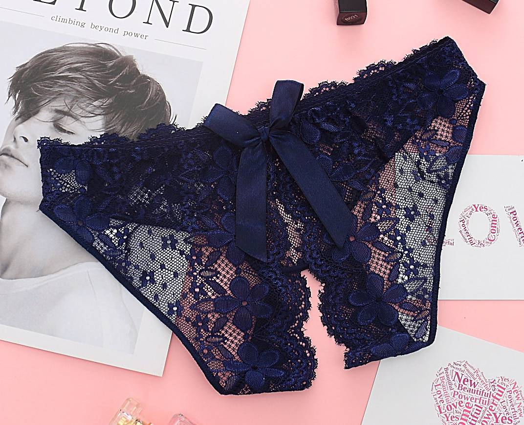 Open Crotch Floral Lace Panties Adult Products cb5feb1b7314637725a2e7: Black|Green|Navy Blue|Orange|Red|Rose Red|White