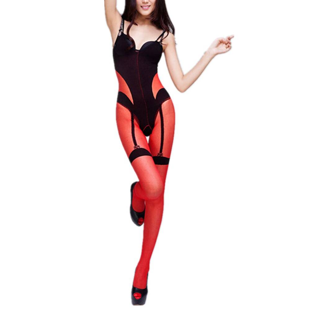 Shiny Crotchless Full Body Bodystockings Adult Products cb5feb1b7314637725a2e7: Black|Red