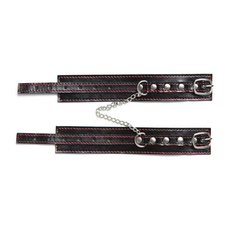 Studded Leather Bondage Handcuffs Adult Products cb5feb1b7314637725a2e7: Black Red